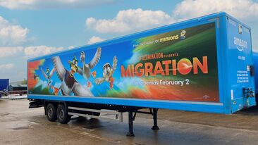 Wide Shot of Amazon Migration Trailer